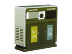 供应绵阳绿色环保户外钢制分类垃圾桶LY-GZ5110