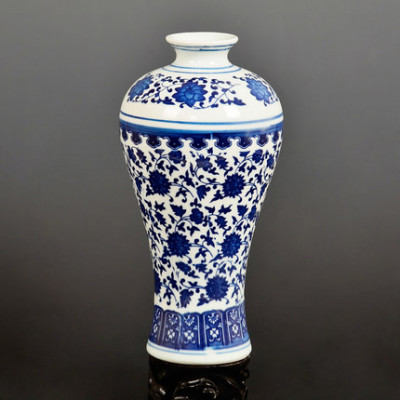 客厅玄关电视柜复古青花瓷器摆件 陶瓷器仿古中式青花瓷花瓶