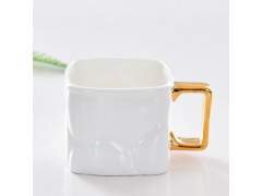 金手柄陶瓷马克杯 异形陶瓷马克杯