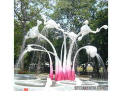 公园喷水植物雕塑装置 花型水景观摆件
