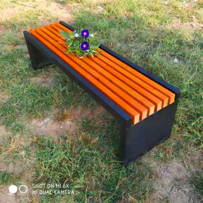 公园长凳 实木休闲平凳 铸铝长条凳 现货供应