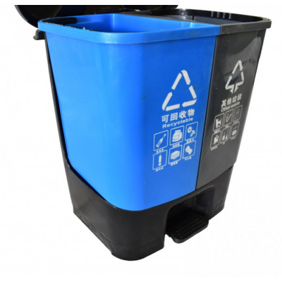 干湿分离40升塑料垃圾桶环卫垃圾桶