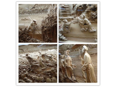 吉林室内景观立体人物浮雕 旅游区古风景雕塑设计制作