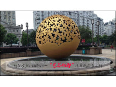 廣場公園不銹鋼鏤空發光球雕塑