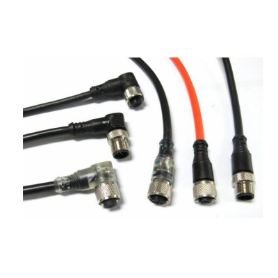科迎法电气M12带线电缆连接器插头180度直型90度