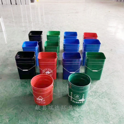 献县瑞达工业商用环卫镀锌板分类垃圾桶厂家批发