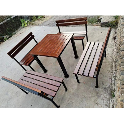 献县瑞达户外公园广场塑木防腐木休闲成套桌椅