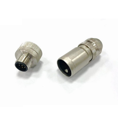 M12-8针直头自接线缆 全金属屏蔽焊接式