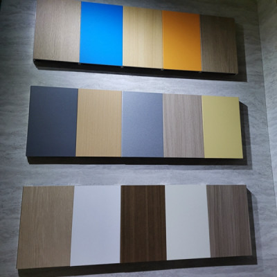 4mm木饰面覆膜金属复合板墙面装饰木纹覆膜金属铝板