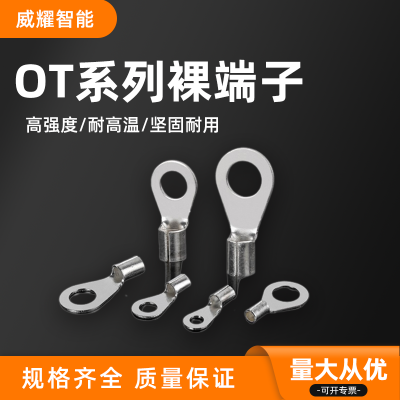 OT裸端子圆形冷压端子紫铜焊接口OT系列国标铜接头铜接线鼻